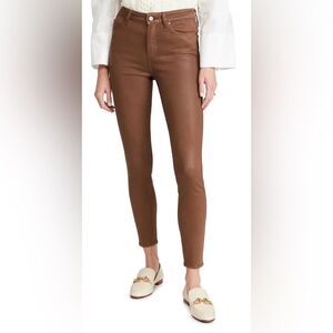 PAIGE Cindy Brown Straight Leg Rayon Cotton Blend Pants Size 23